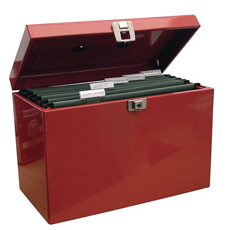 red metal box file|Red File Box .